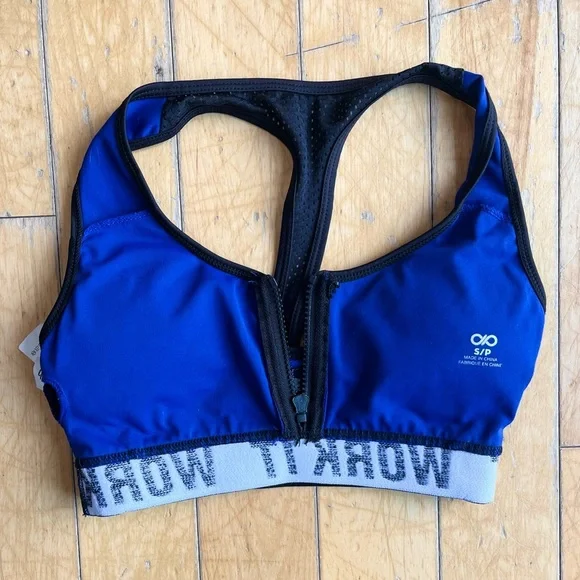 Infinitely Strong Racerback Blue Sports Bra Light Removable Padding Size Small - Picture 5 of 8